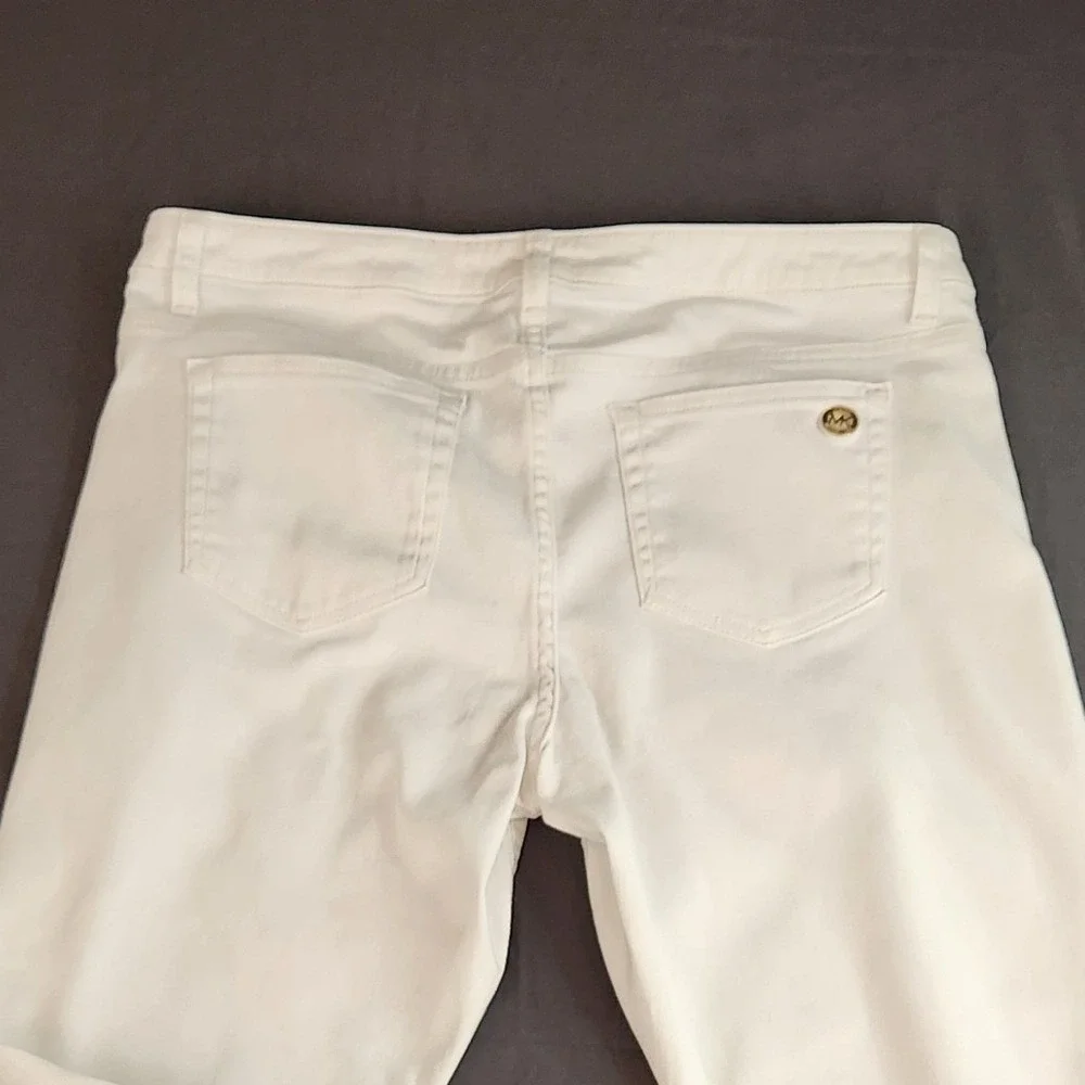 New‎ Michael Kors White Denim Jeans Pants Izzy Skinny Size 14